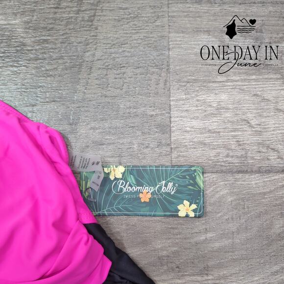 Blooming Jelly Cross Front Cut Out Tie Back One Piece Swimsuit Size L - Picture 3 of 6